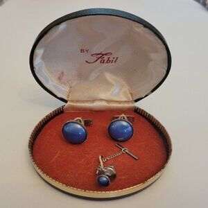 Vintage Fabil CUFFLINKS & TIE BAR in Original Presentation Box